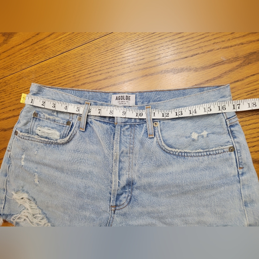 AGOLDE Parker Vintage Cut Off Shorts Swapmeet Distressed Button Fly Size 29 - Picture 9 of 11